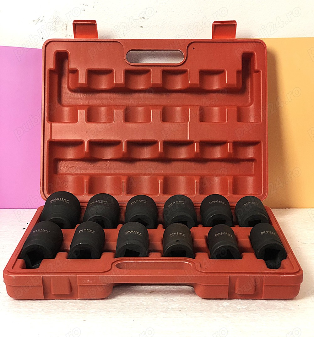 Trusa Chei Tubulare Impact 3 4, 12 Piese.