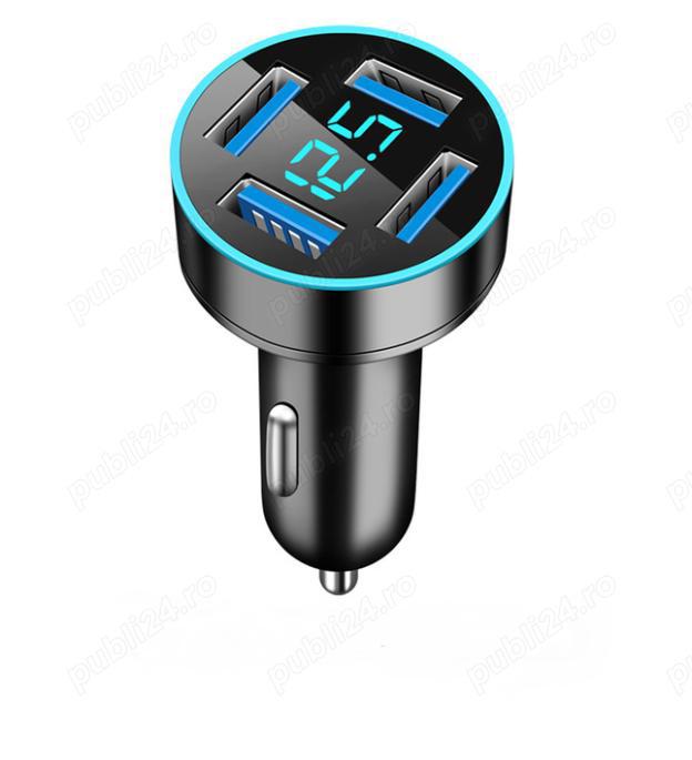 Incarcator auto Smart Fast Charging, putere 66W, negru