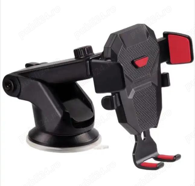 Suport pentru telefon mobil sau GPS, pentru parbriz si bord, cu ventuza, reglabil, ajustabil 360 gra