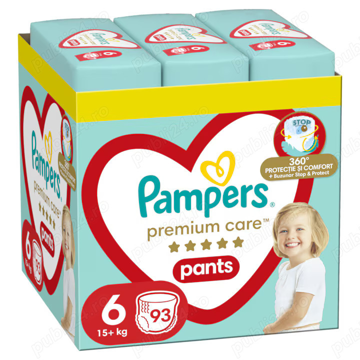 Scutece Chilotei Pampers Pants, Premium Care numarul 6, BAX 93 Buc Pret 160 Lei