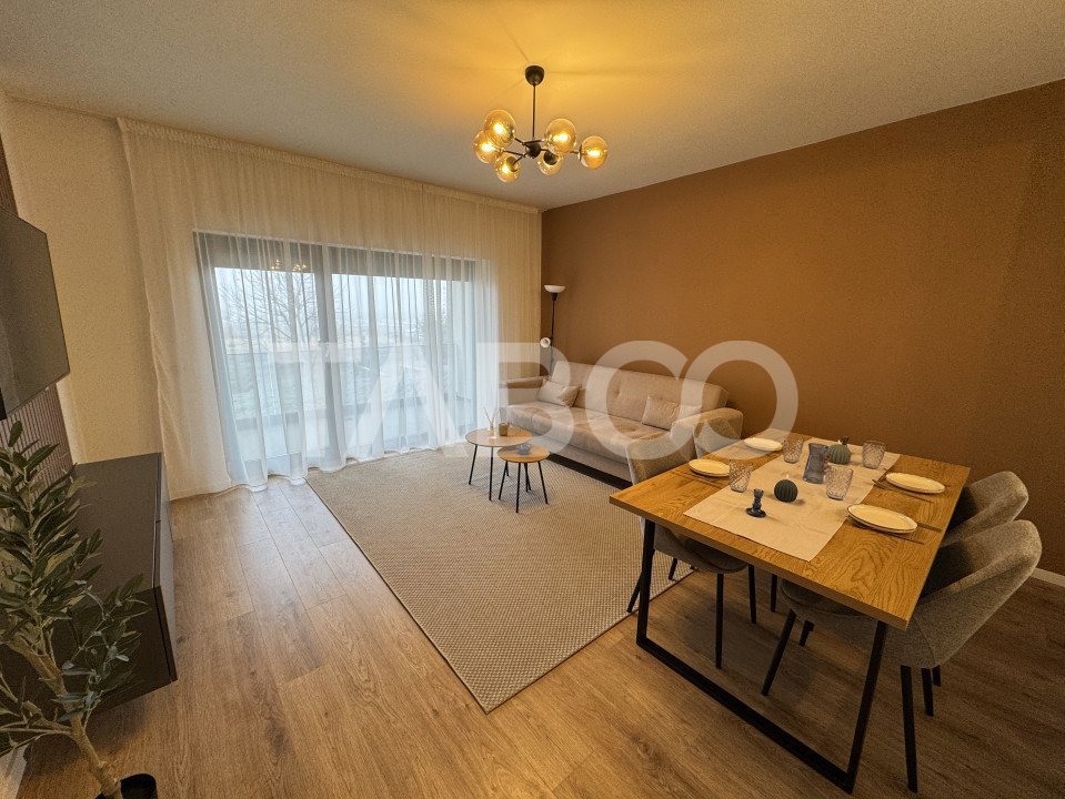 Apartament mobilat utilat 2 camere 2 bai 55 mpu balcon loc parcare