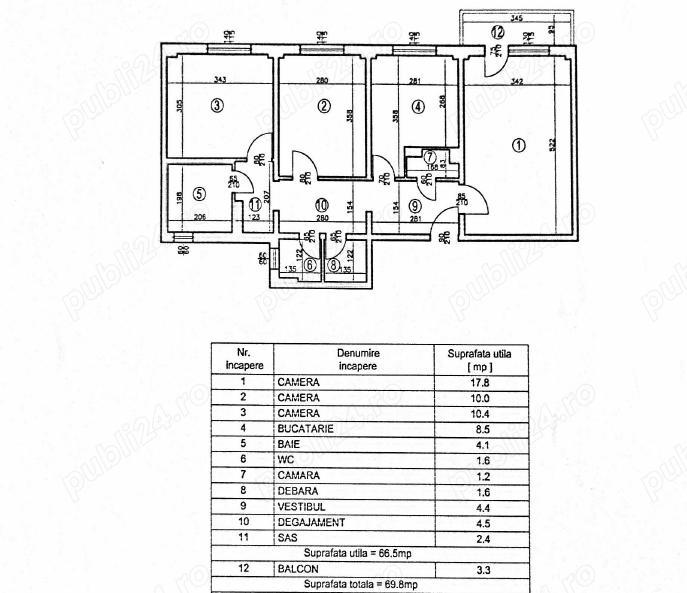 Apartament 3 camere decomandat 6 min Metrou Iancului