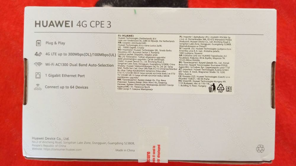 Vand Router Huawei B530 4G Plus Flybox New, nou, sigilat, factura, garantie 2 ani