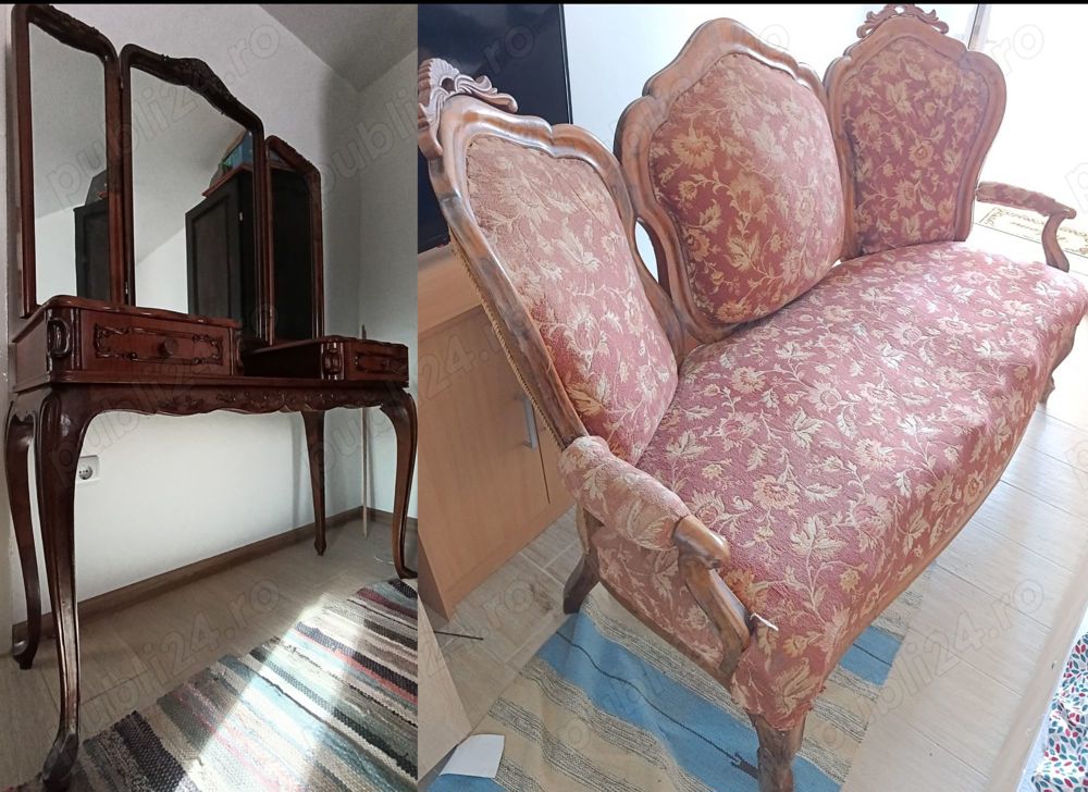  Sofa și masă de toaletă - Mobilă Madrigal RARĂ Negociabil
