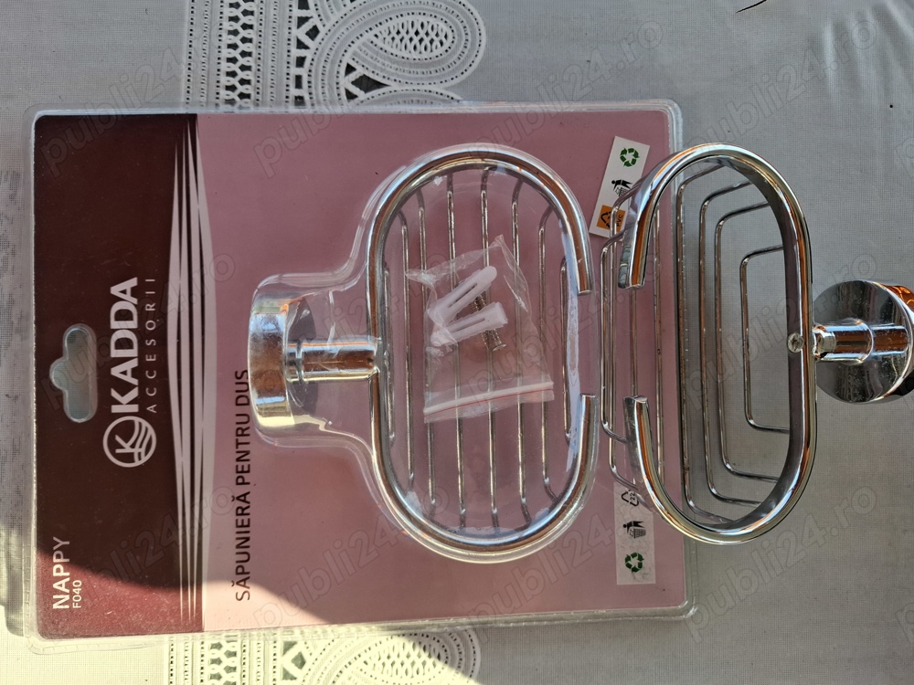 Sapuniera Kadda Nappy F040, suspendata, crom