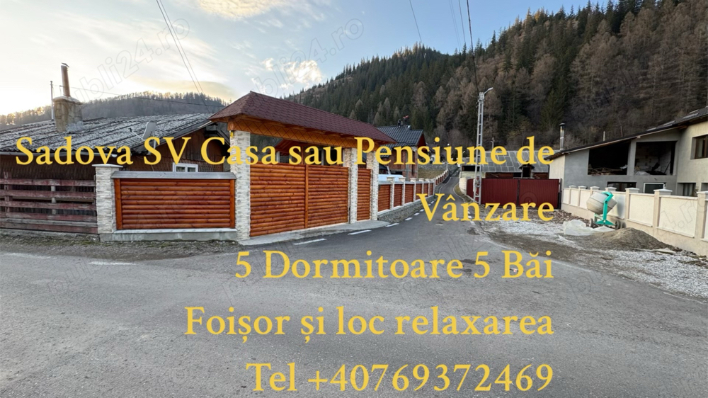 Casa   pensiune 5 dormitoare 5 bai Sadova 