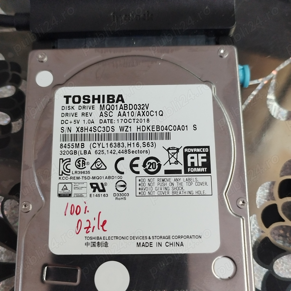 Hardisk  Toshiba 320GB 5400rpm 100% viata