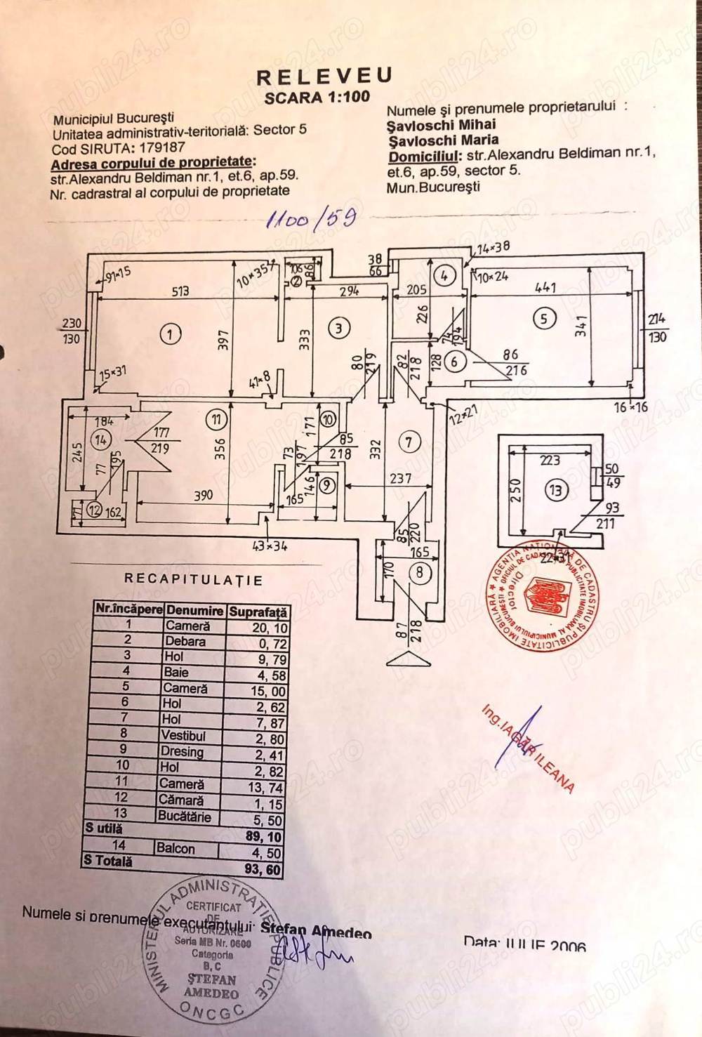 Ultracentral, Calea Victoriei-Beldiman, apartament 3 camere decomandate