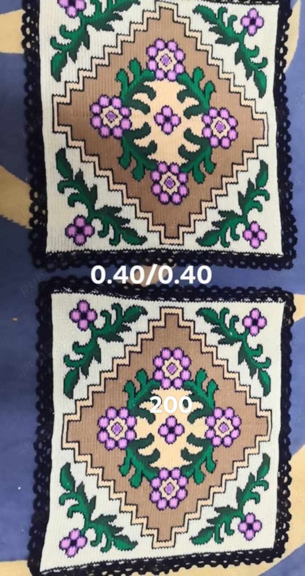 fețe de masă cusute în chelin cu franjuri împletiți 