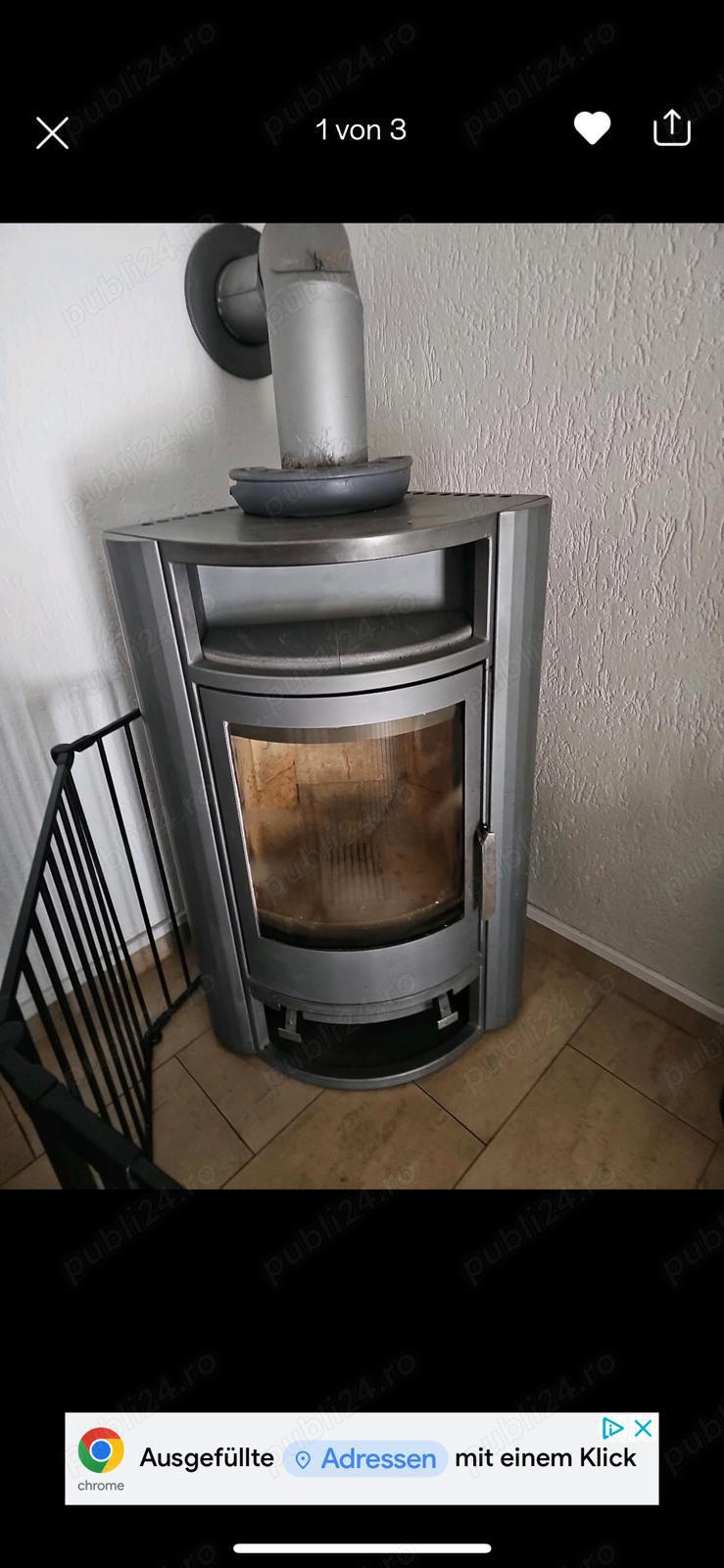 Soba pe lemne 6,5 KW tip Șemineu 