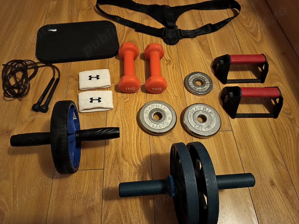 14 obiecte Sport fitness greutăți,roti exercitii,centura,coarda coapse