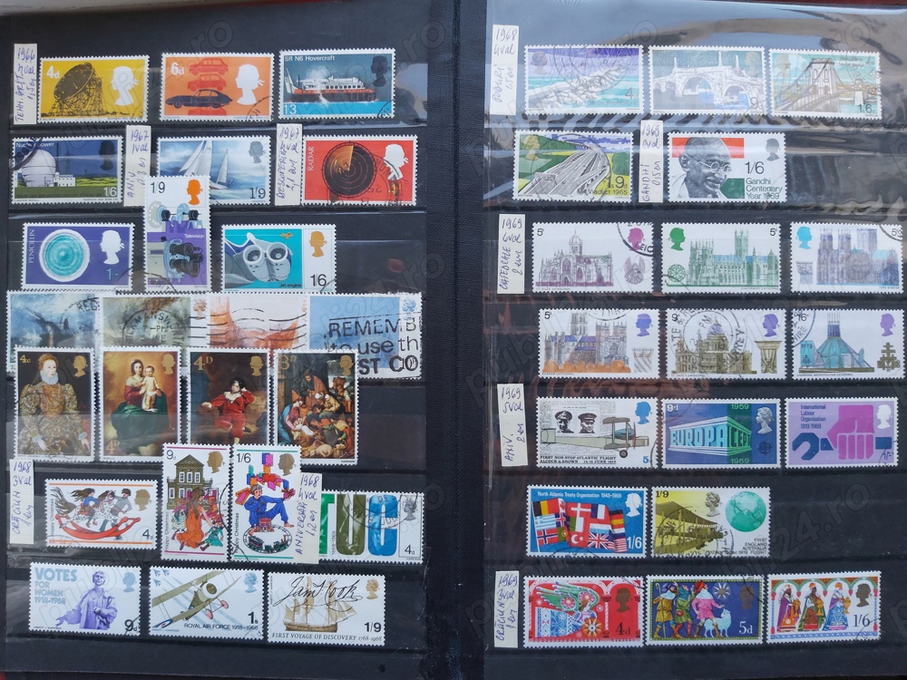 Clasor cu timbre din anglia serii complete.