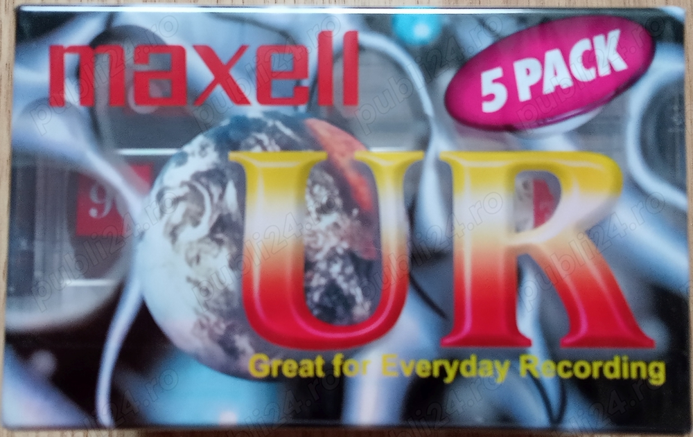 Maxell UR 90 Normal Bias 5Pack Blank Audio Cassettes