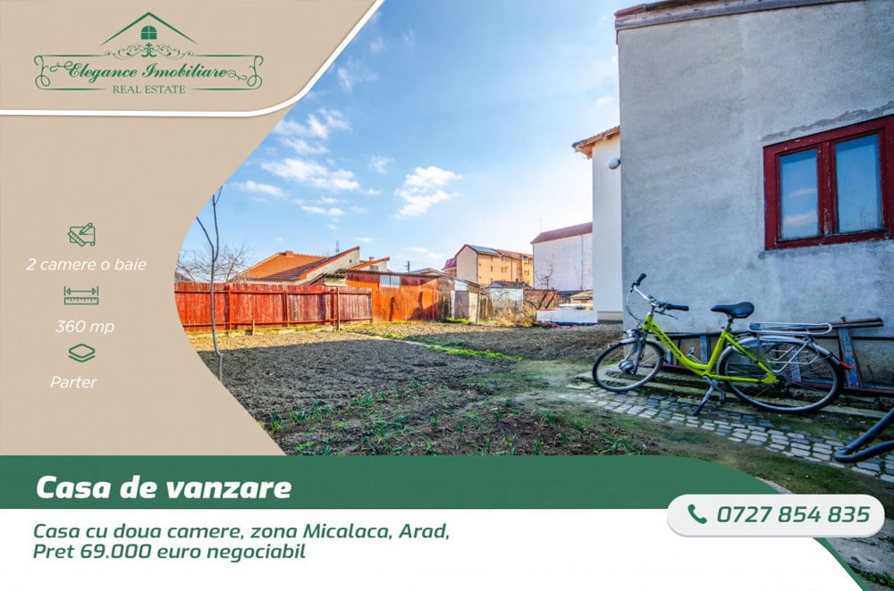 Casa de vanzare, zona Micalaca, Arad, Pret: 69.000 € Negociabil.