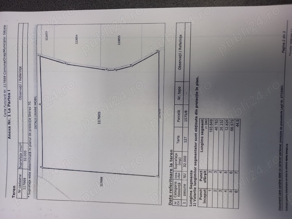 Vând 6400 mp teren în masivul Rențea , Proprietar !