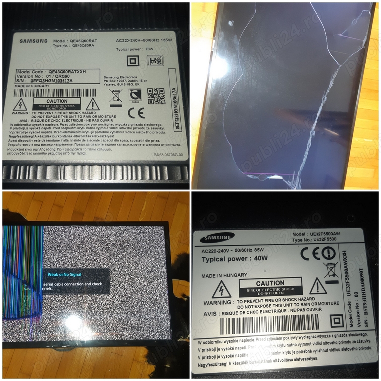 Tv samsung QE43Q60RAT;UE32F5500AW;UE40J5200AW ,dezmembrez