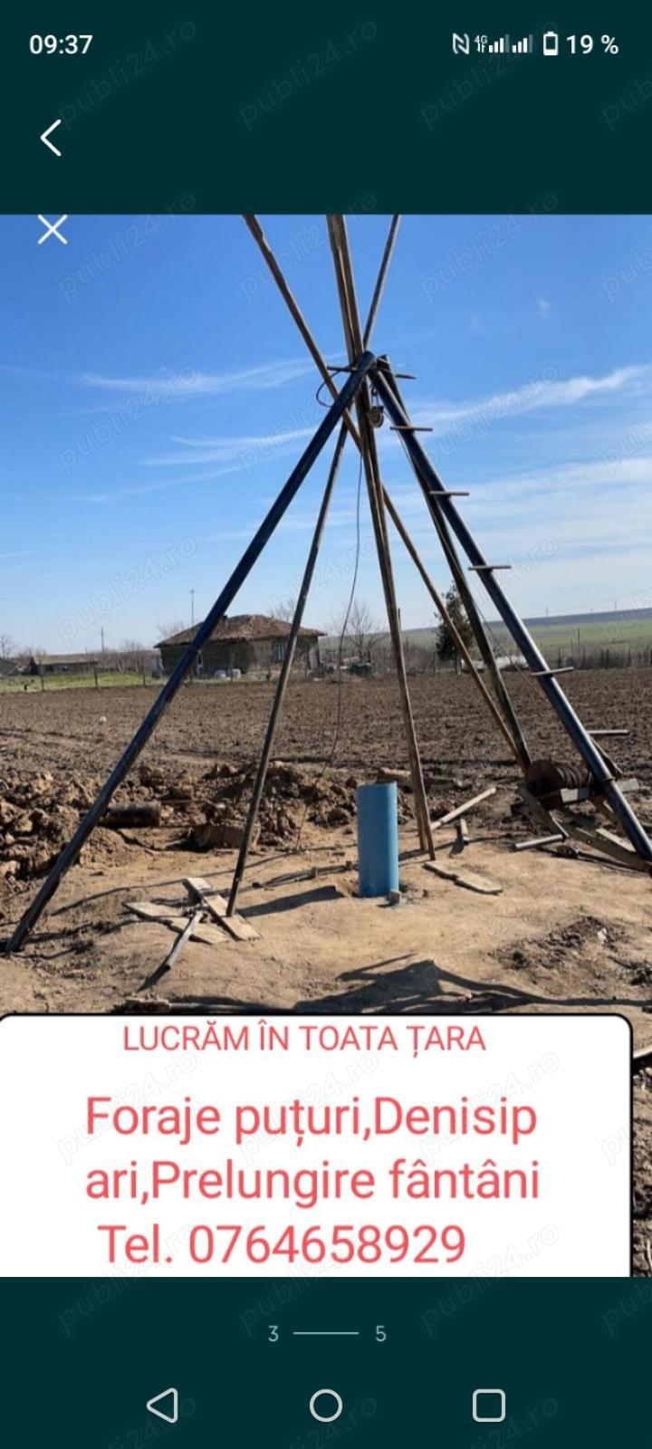 foraje Puțuri,denisipari,prelungire