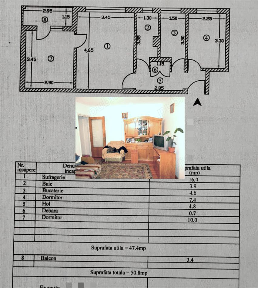 Vand schimb apartament Trivale, Pitesti, et 3, centrala