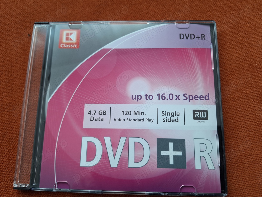 DVD+R, 16x, 4.7GB, 120 Min, Single sided, 8 buc 