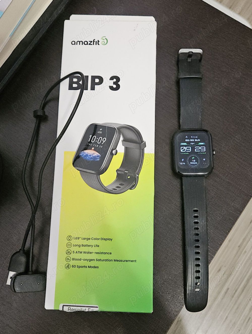 Smartwatch Amazfit Watch Bip 3, Negru 