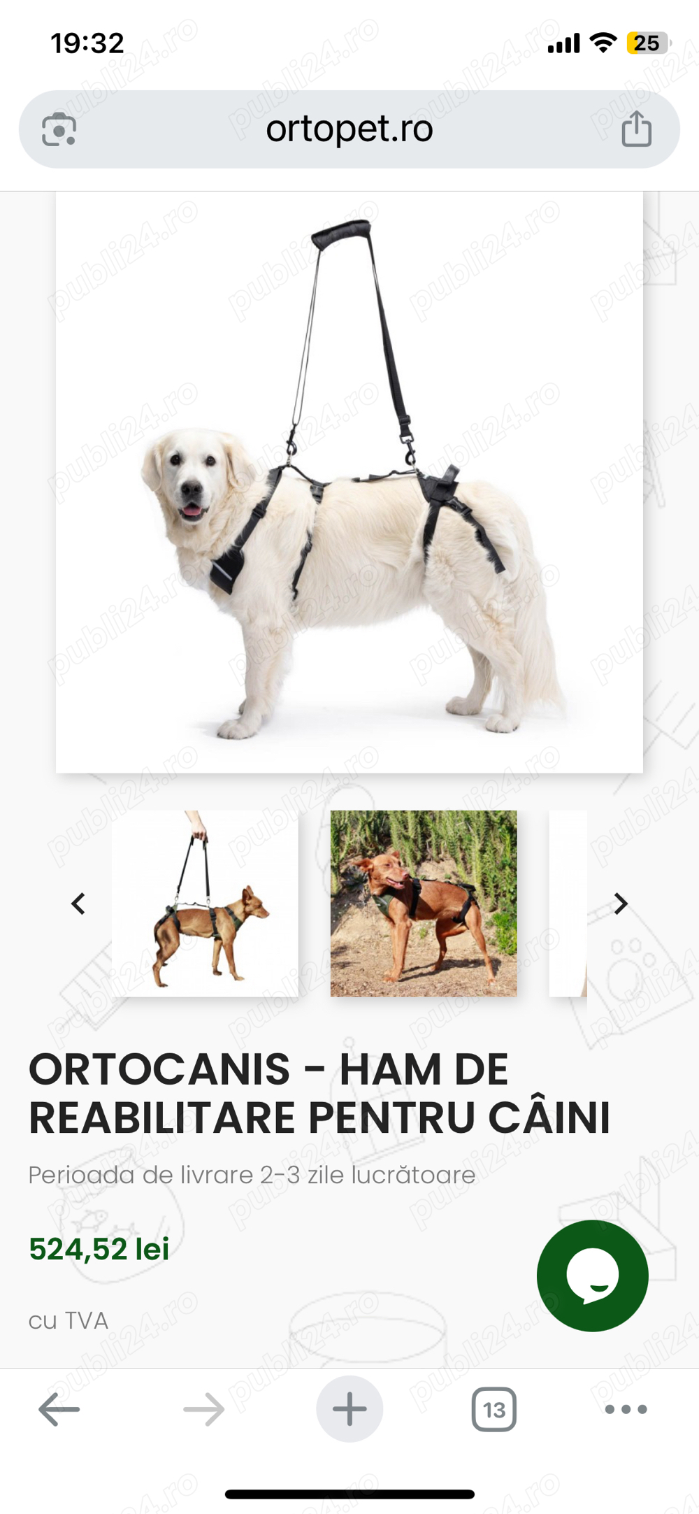 Ham pt. catei cu displazie de sold sau artrita