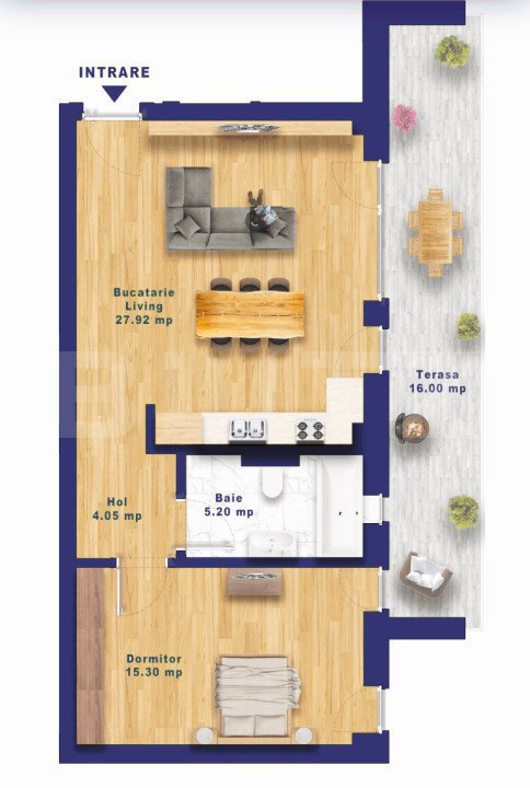 Apartament cu 2 camere, 54 mp, zona Torontalului