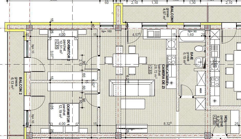 Apartament 3 camere, 65,57 mp, bloc nou, zona Libertatii