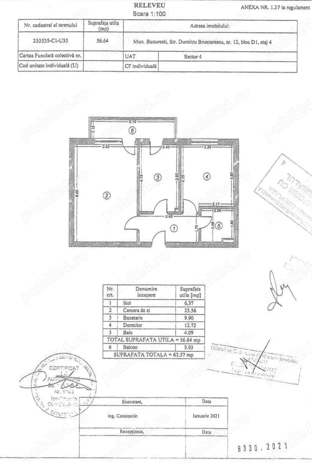 Apartament 2 camere decomandat+ terasa Grand Kristal Residence