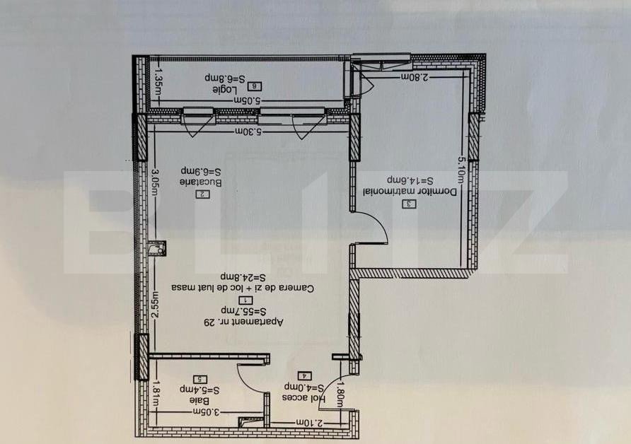 Apartament 2 camere, 56mp, etaj intermediar, finisat, parcare subsol, zona BMW