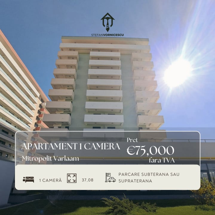 Apartament cu 1 cameră complex rezidential finalizat