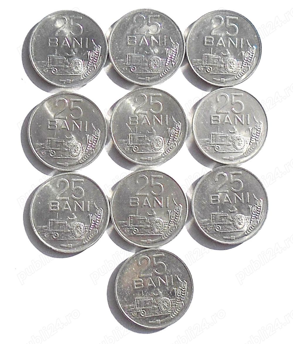 Vand lot 10 monede 25 bani 1982