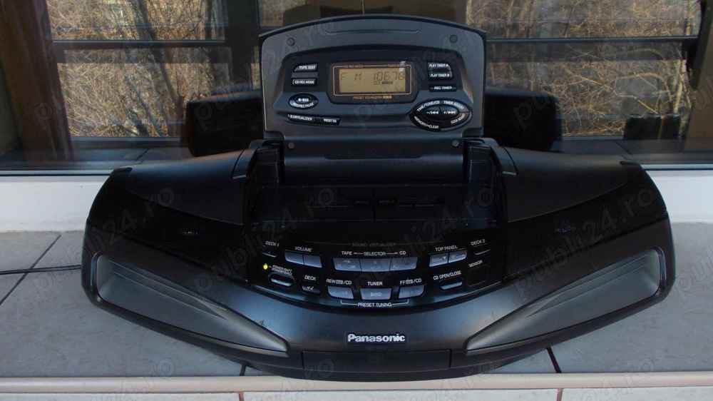Radio PANASONIC Rx-Ed77 Cobra dublu casetofon,cd,telecomanda,boombox,servisat
