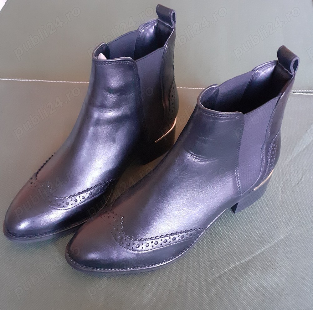 Botine damă Piele naturală River Island nr. 37 ghete femei cu elastic