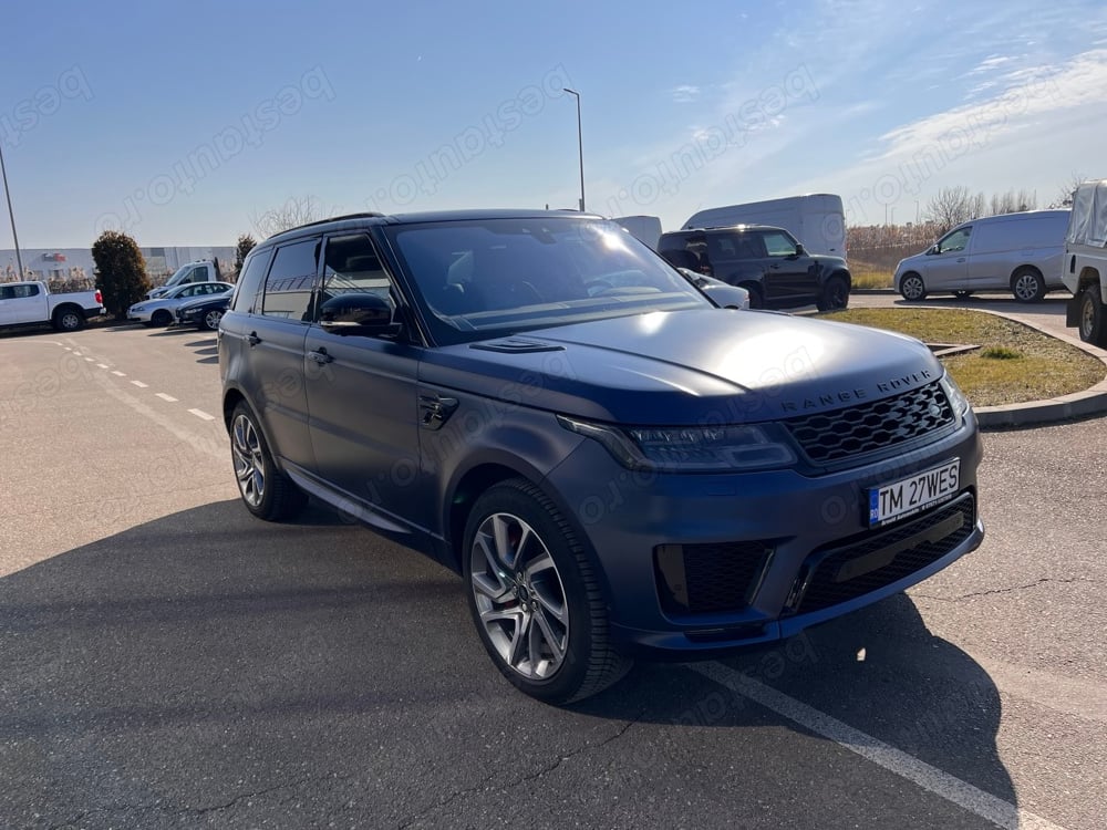 Vand Range Rover Sport PEV Autobiography 2019,51500km,culoare albastru mat,1998cm,404 CP,benzina.