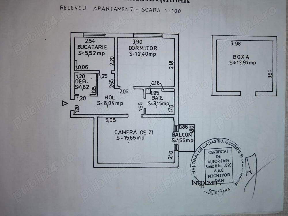 Vand apartament 2 camere, confort 1, decomandat in mun. Braila