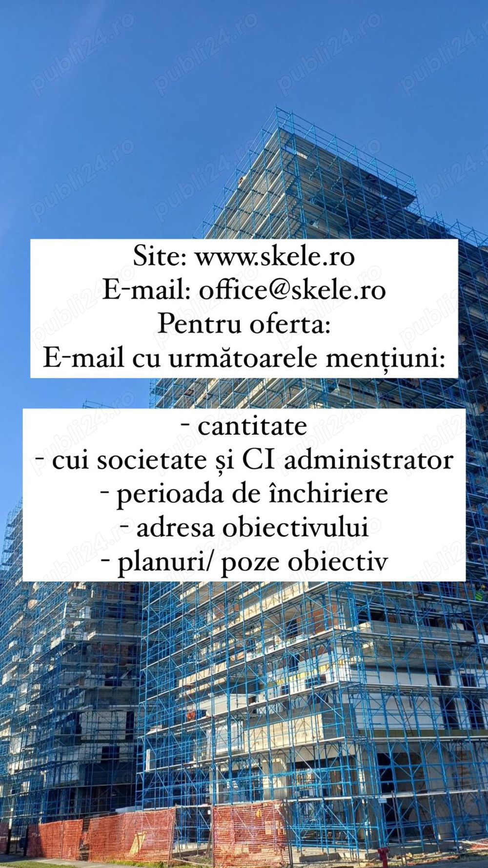 Inchiriere Schela Metalica de Fatada 