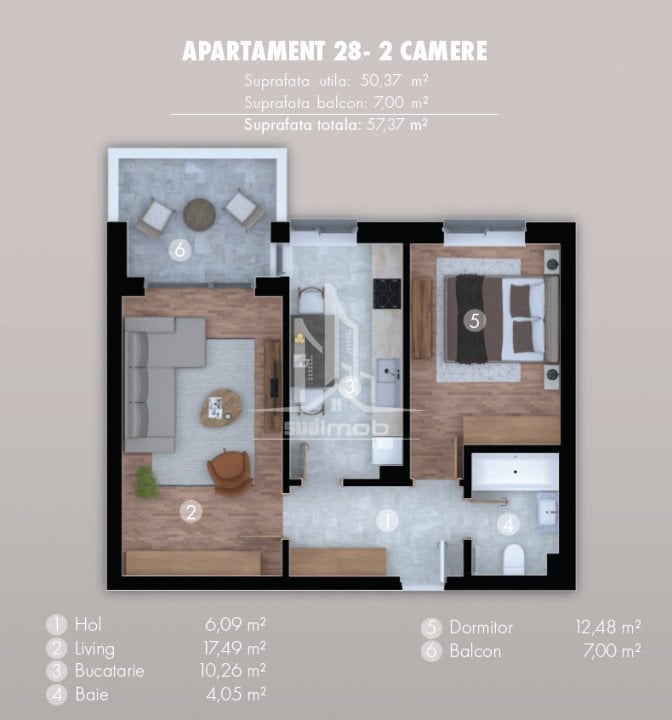 Solstitiului 2 camere decomandat cu bucatarie inchisa.