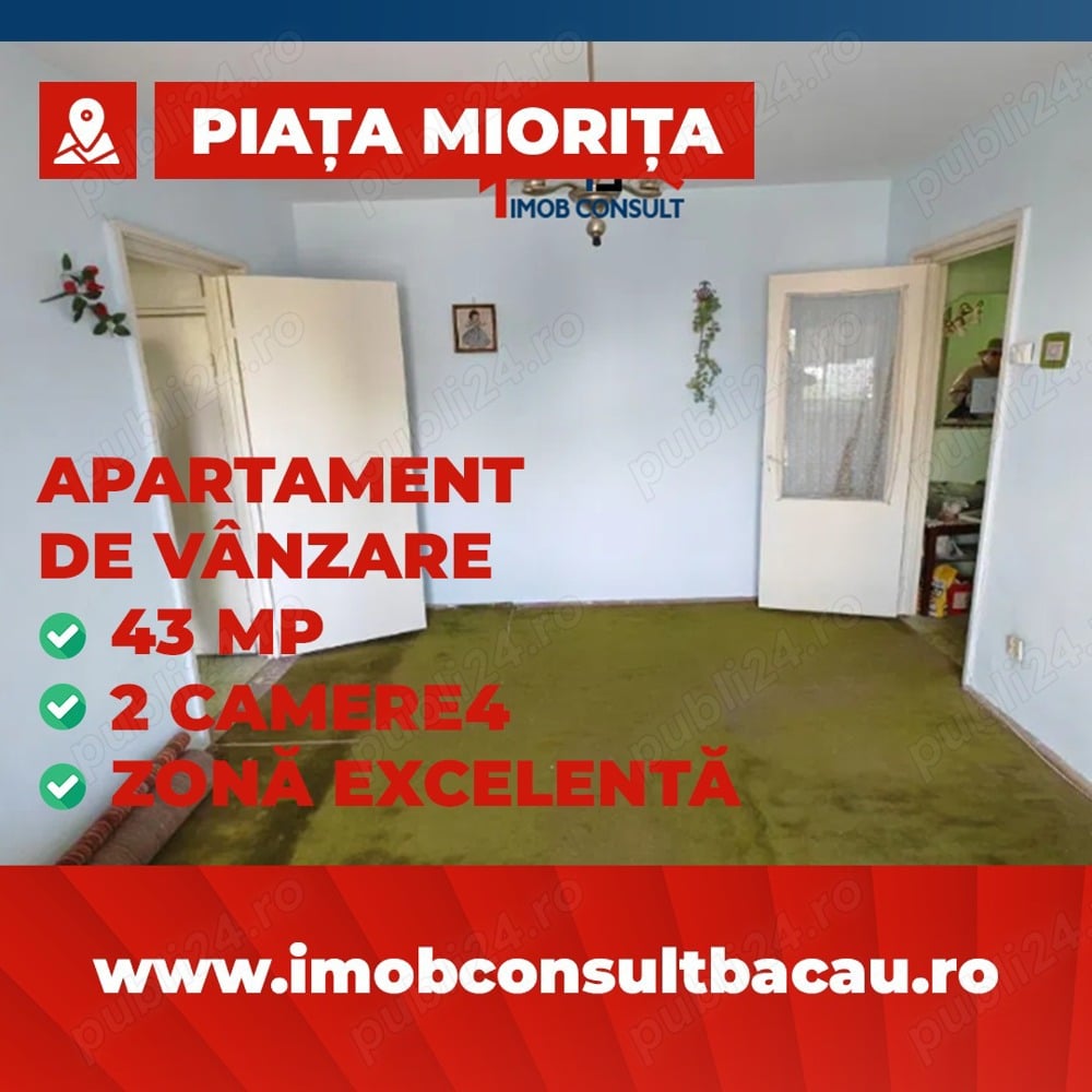 Apartament cu 2 camere, etaj intermediar! CE1055