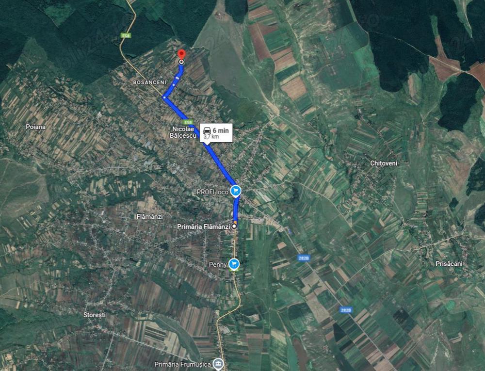 Vând teren intravilan 1725 m2 și casă bătrânească. 