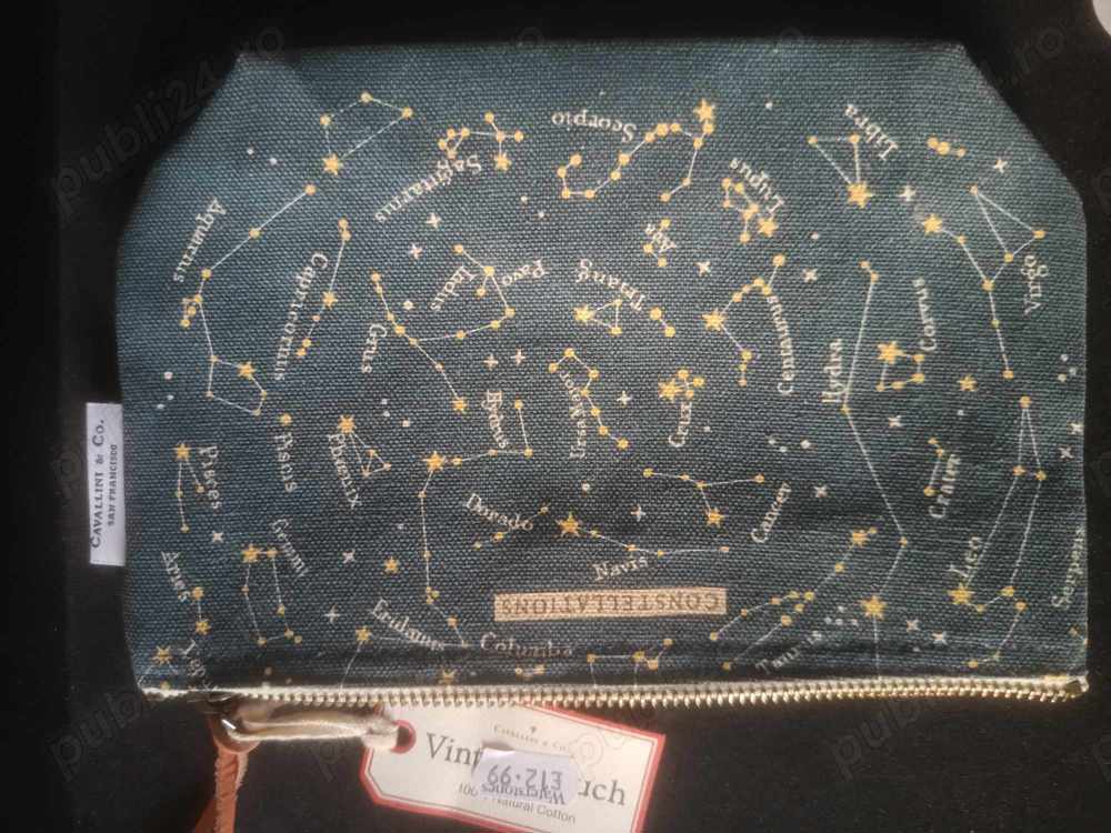 Cavallini & Co. Zip Pouch Bag Constellations Design Astrology Zodiac
