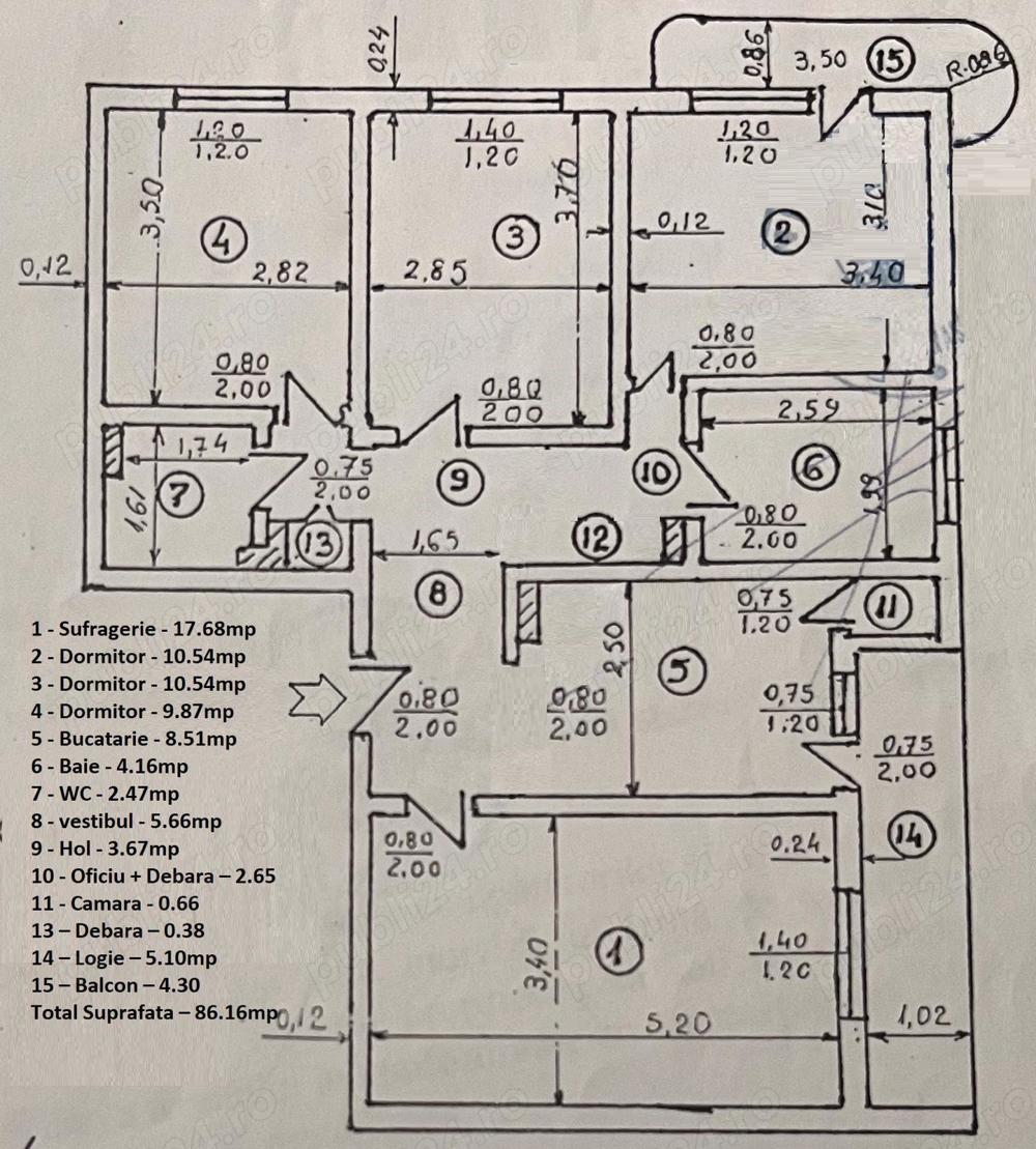 Apartament de Vânzare - 4 camere - București!