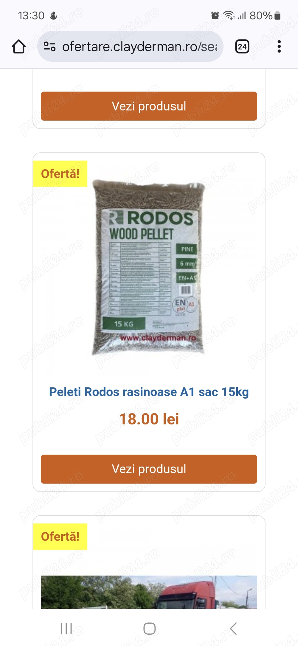 Peleti Rodos sac 15kg clasa A1