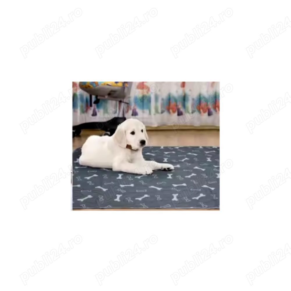Pled absorbant impermeabil, aleza lavabila, tampa reutilizabila pentru animale de companie 70x80 cm