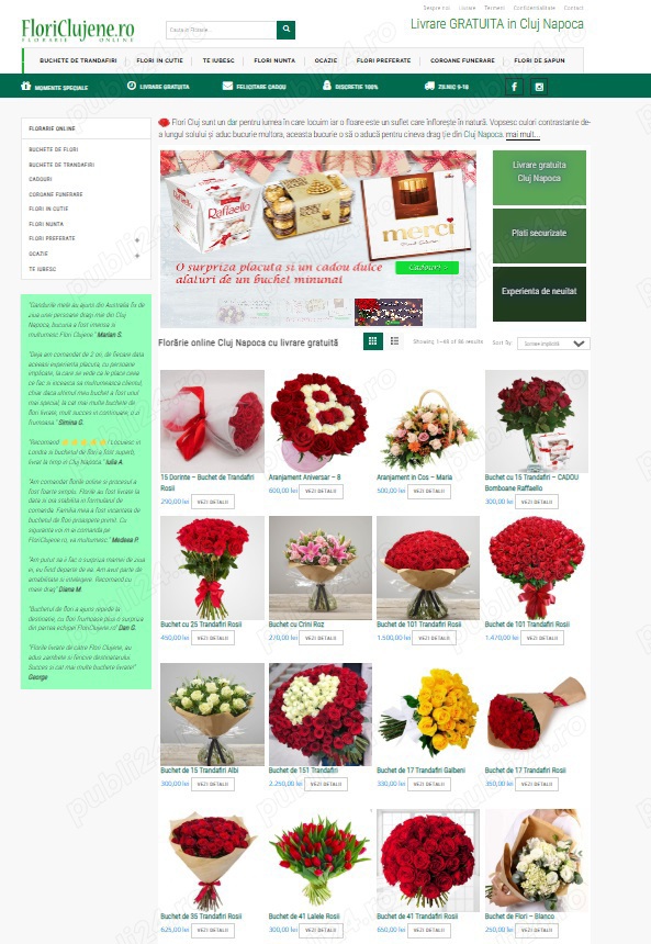 Vand website site florarie online Cluj Napoca