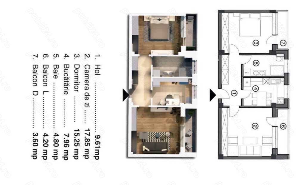 Apartament cu 2 camere