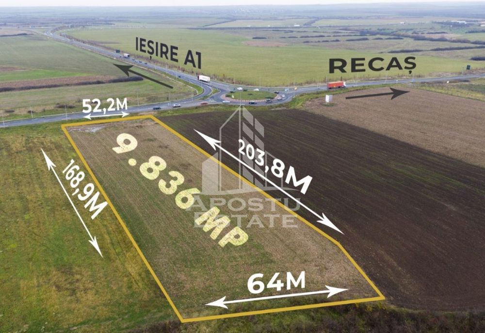 Teren extravilan la 1 minut de ieșirea pe autostrada A1