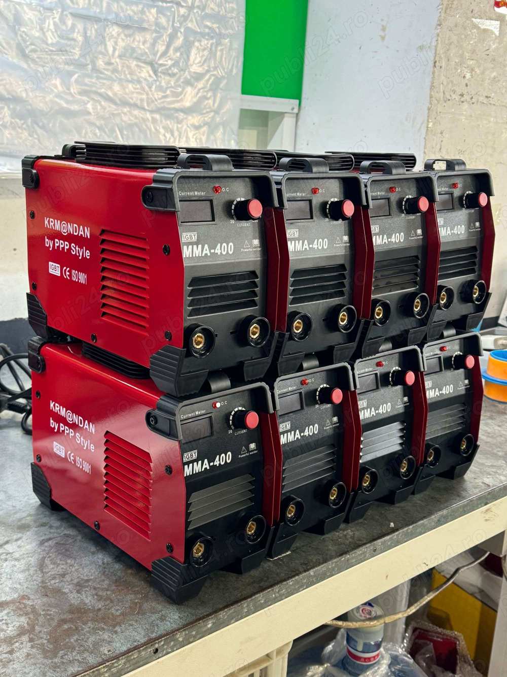 Aparat de sudură invertor MMA 400A, cu mască, cabluri și cutie transport