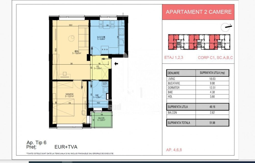 Popesti Leordeni-apartament decomandat-incalzire pardoseala