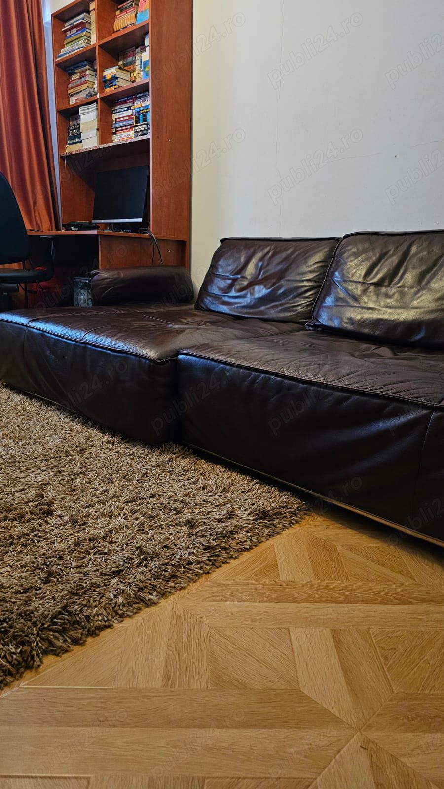 Canapea Mobexpert Piele Naturala Visiniu Inchis