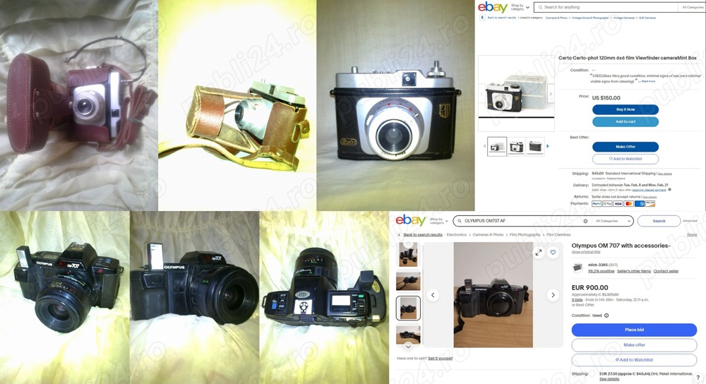 Camera vintage Certo Phot si Olympus OM707 AF